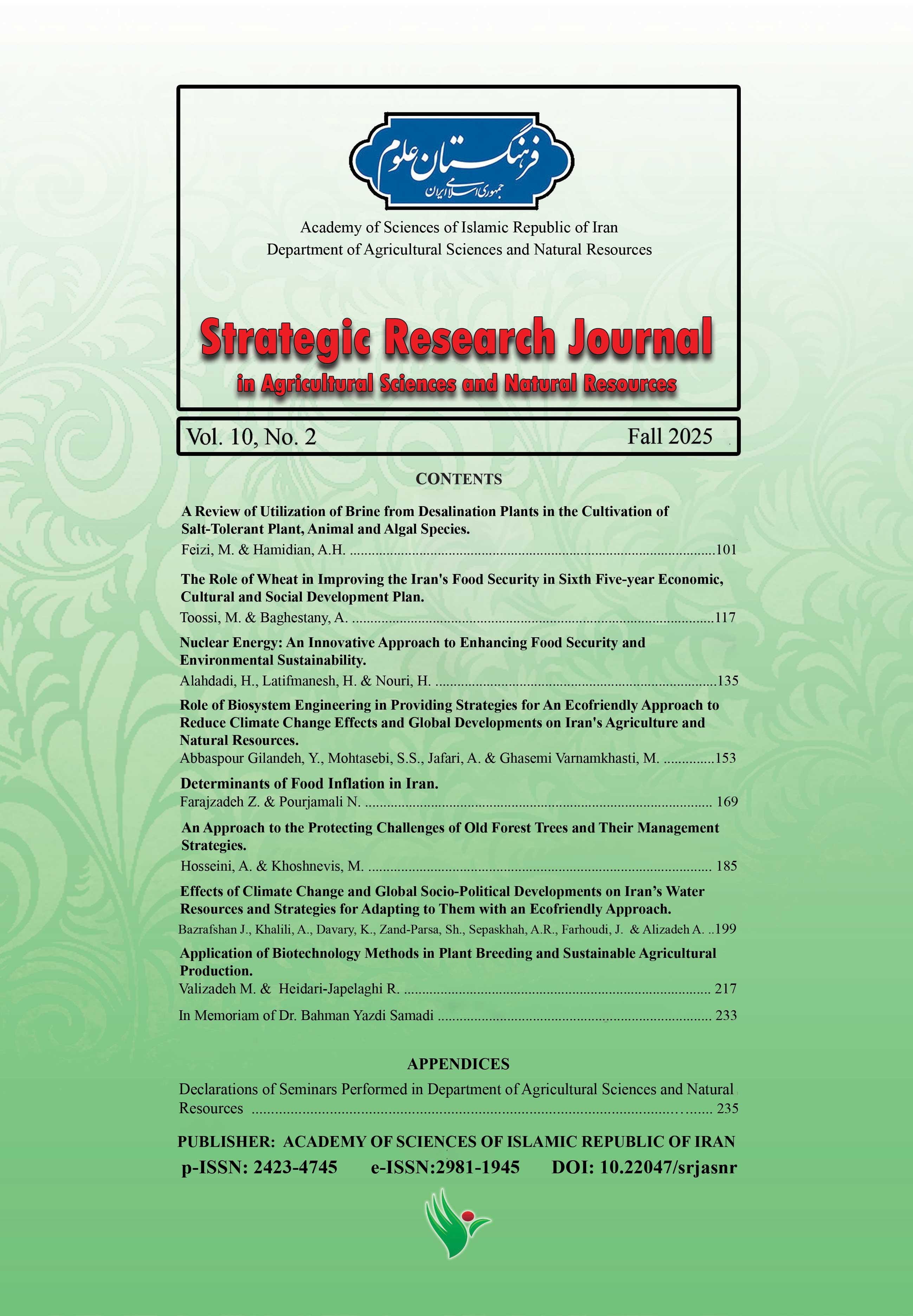 Strategic Research Journal of Agricultural Sciences and Natural Resources